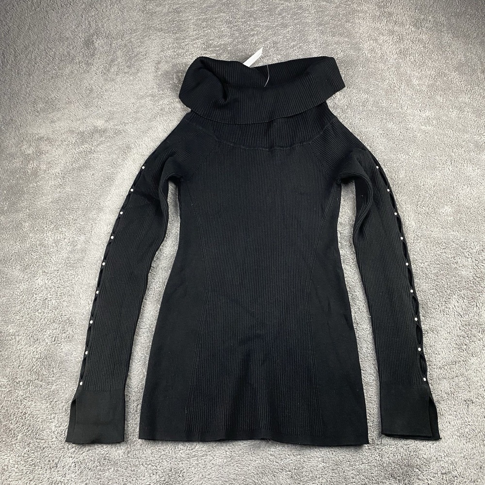White House Black Market Turtleneck Long Sleeve Womens XS Black NWT‎
